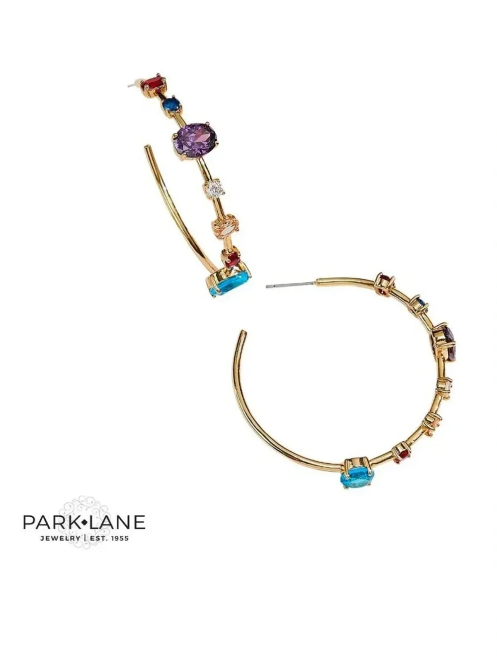 Park Lane Love Story Multicolor Crystal Hoop Earrings New Limited Edition